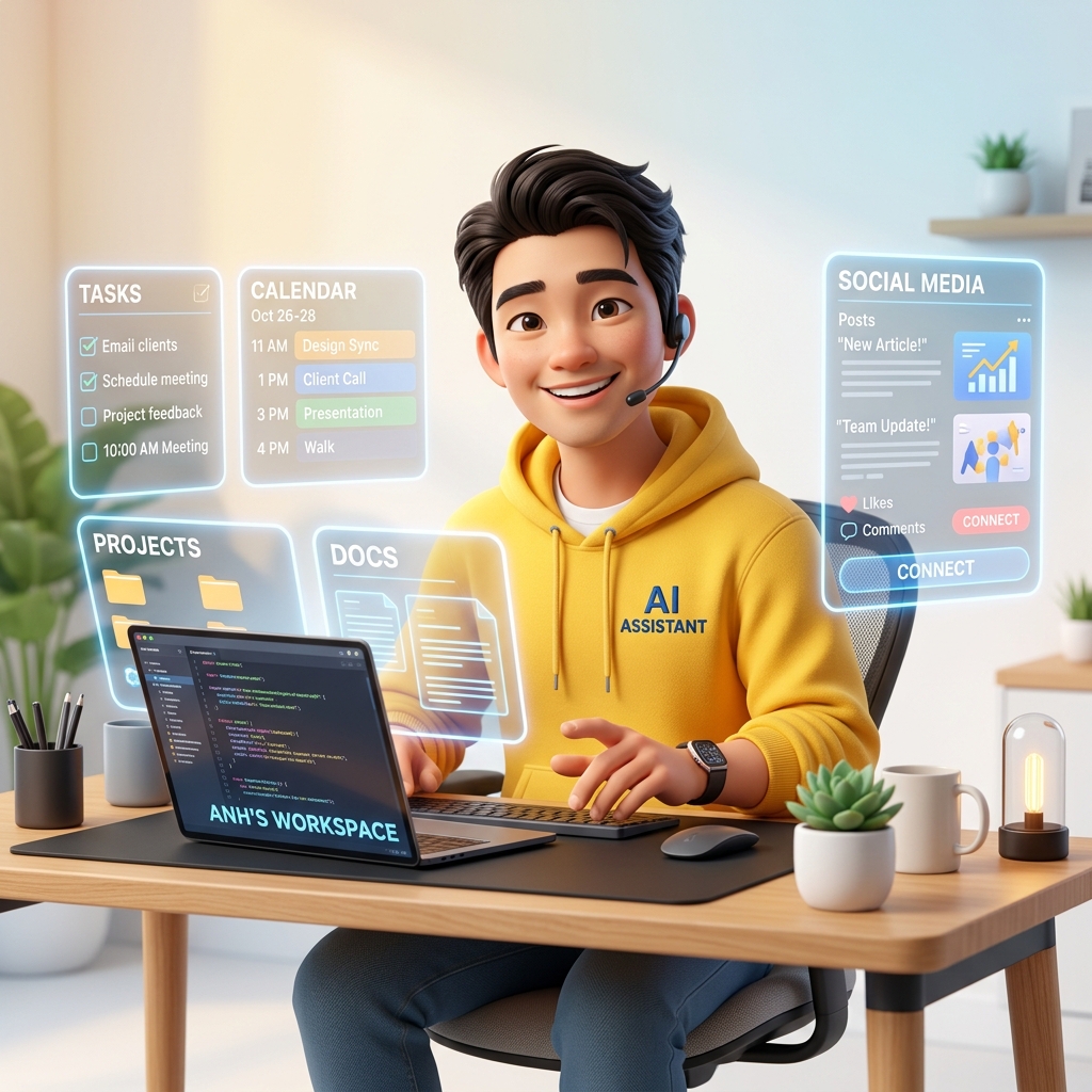 Trợ lý AI cá nhân - minh hoạ 3D